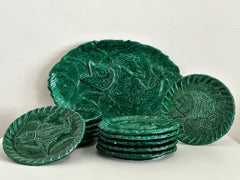 Service à poisson en céramique signé Jerome Massier Vallauris