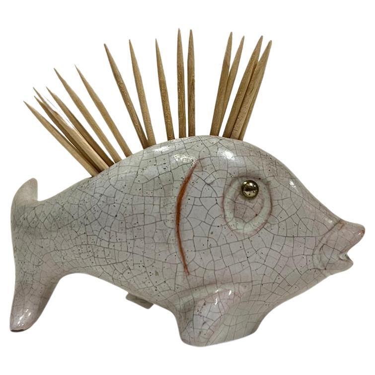 Support de potier en céramique en forme de poisson du milieu du siècle par Leopold Anzengruber