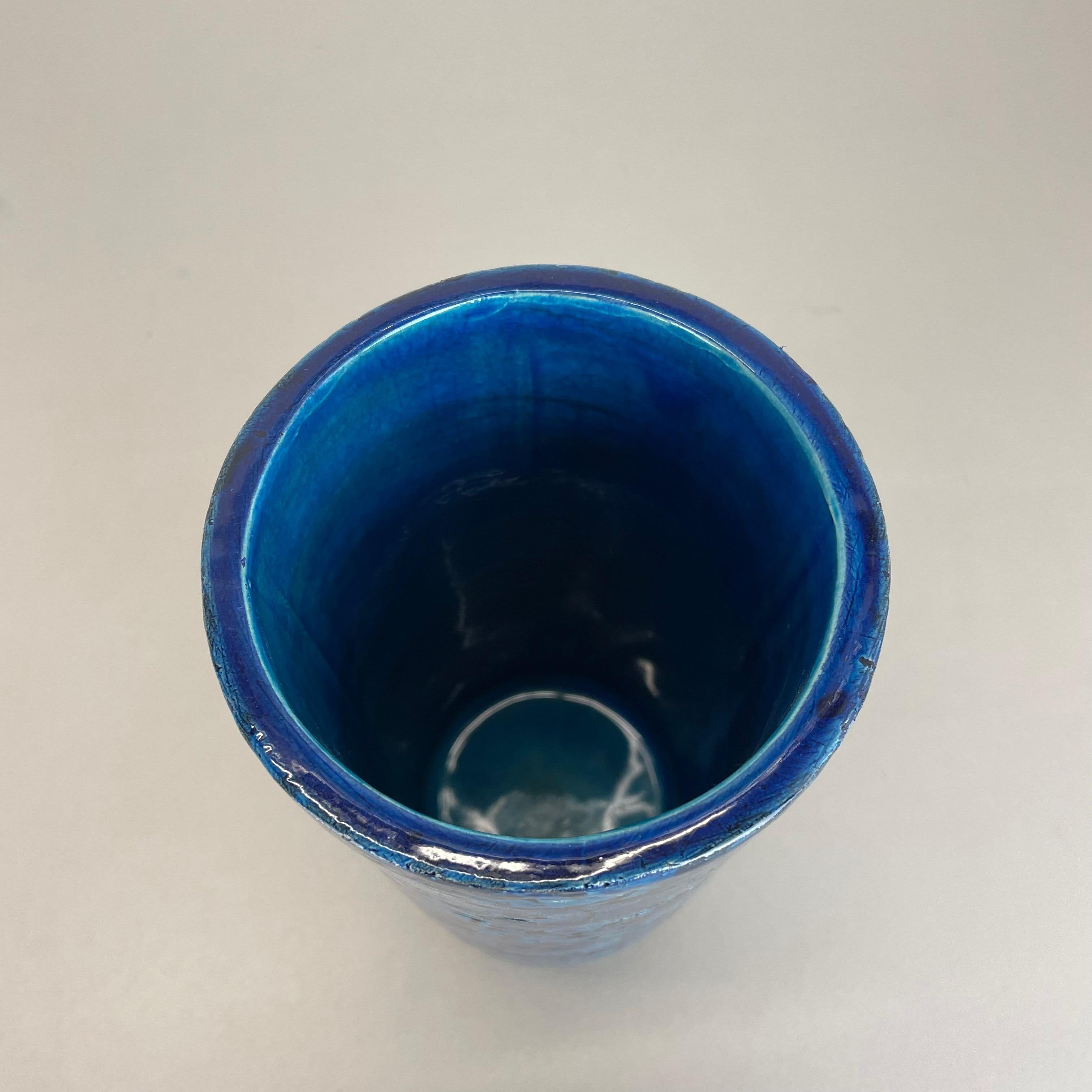 Ceramic FISH VASE Rimini Blue Design by Aldo Londi for Bitossi, Italy 1960s For Sale 6