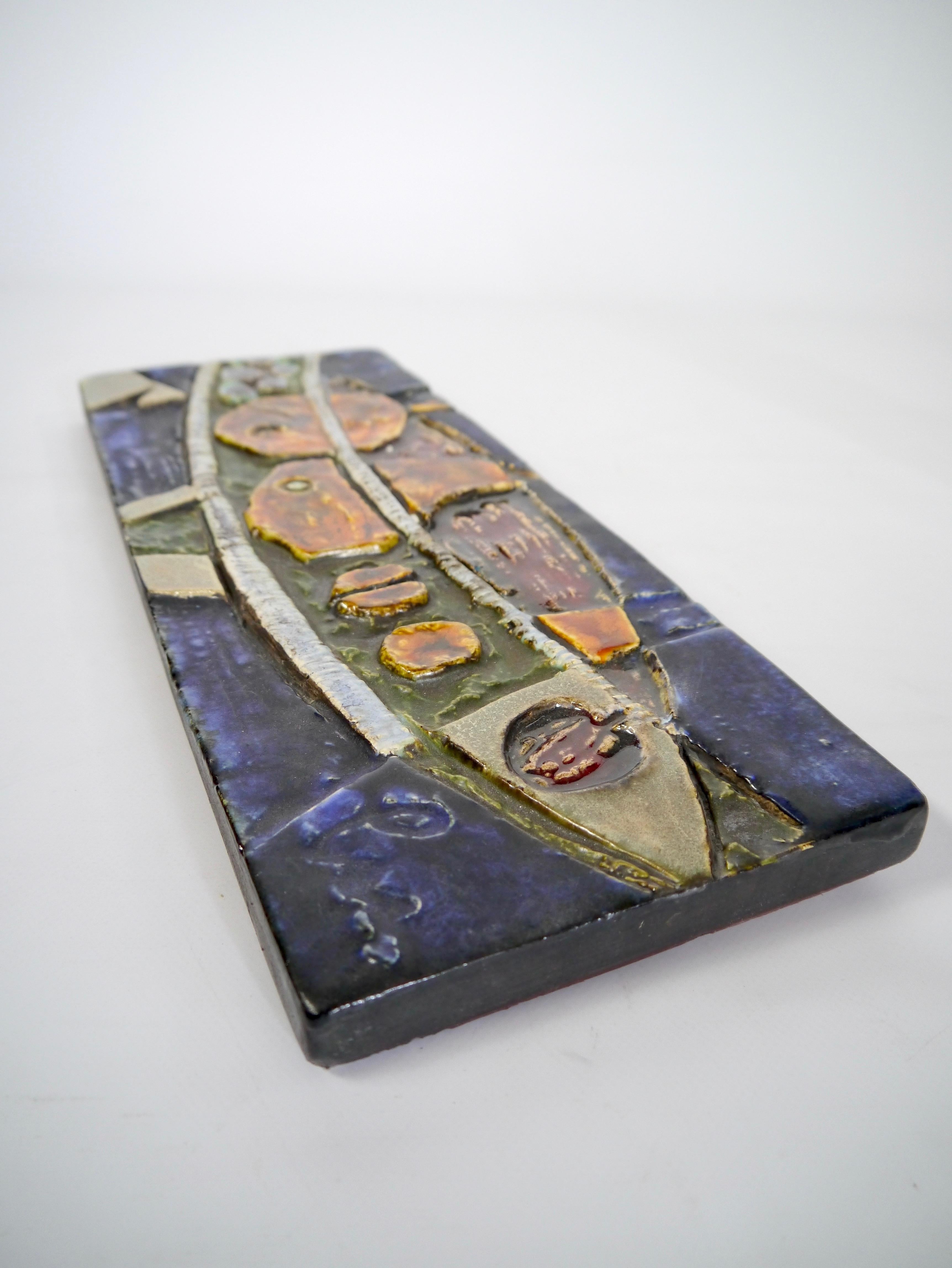 Ceramic Fish Wall Plaque by Helmut Schäffenacker, Germany 1950s For Sale 4