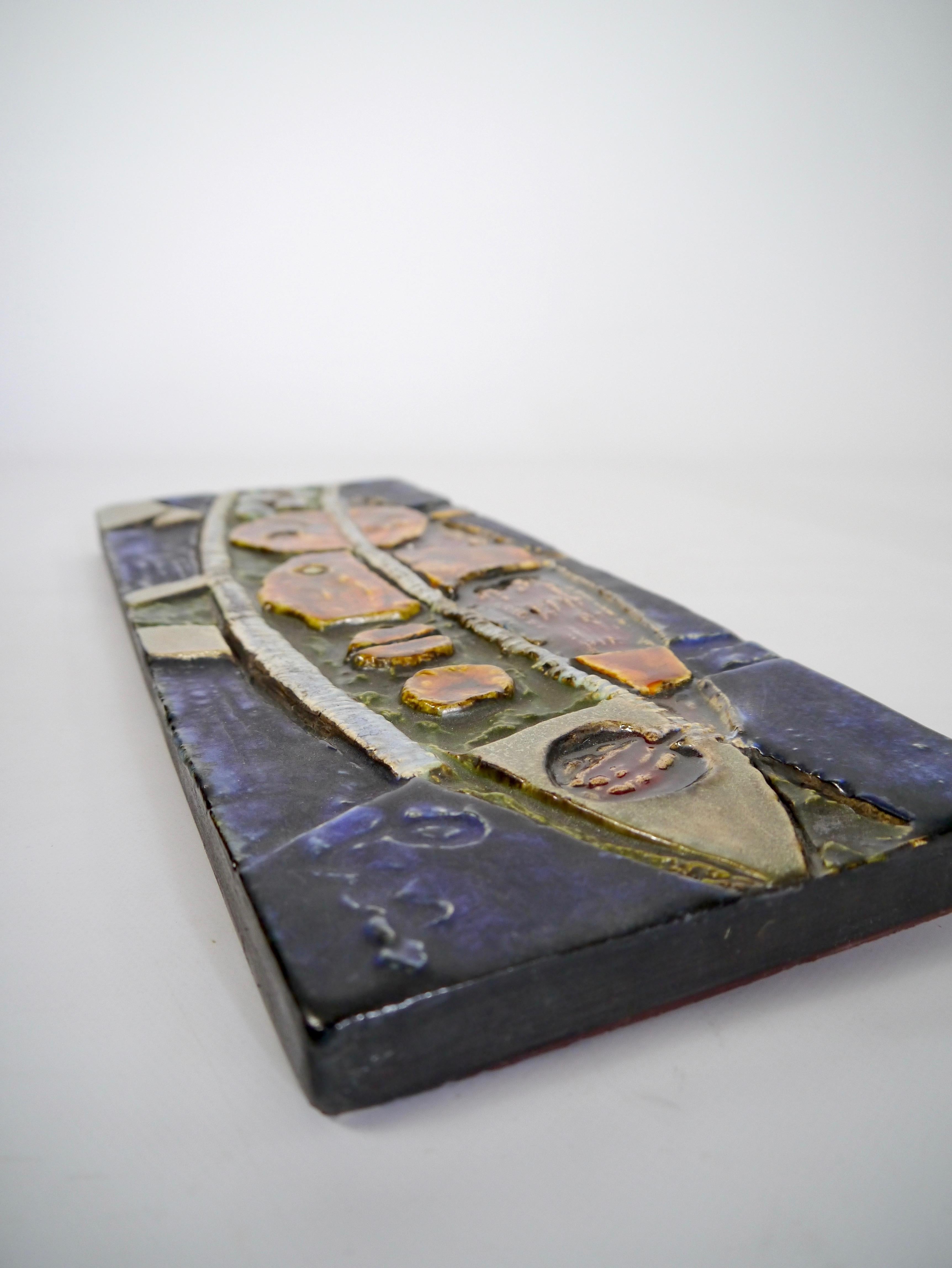 Ceramic Fish Wall Plaque by Helmut Schäffenacker, Germany 1950s For Sale 3