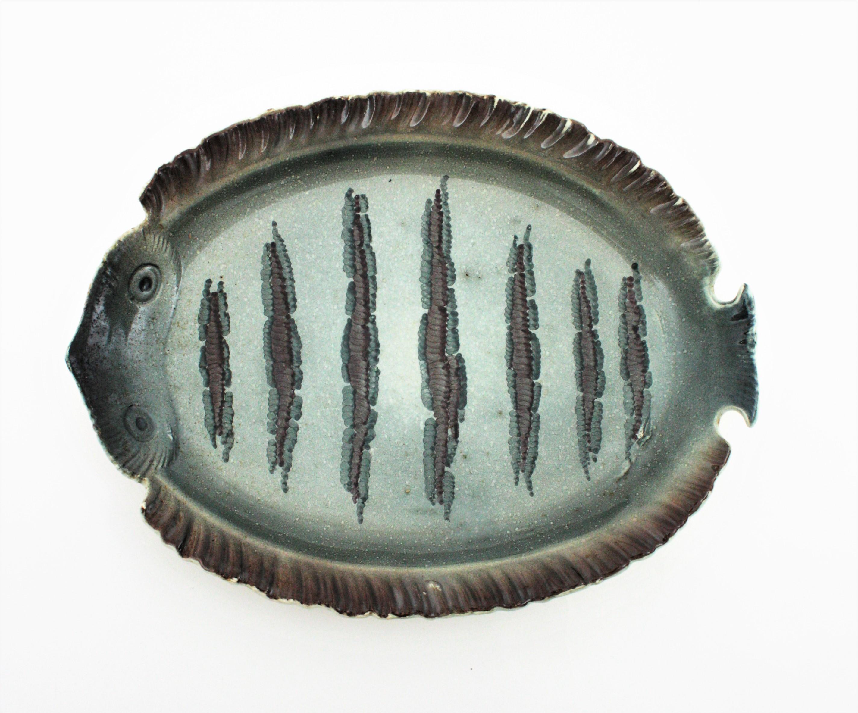 Ceramic Fish Plates Wall Composition,  Mid-Century Modern Period 8