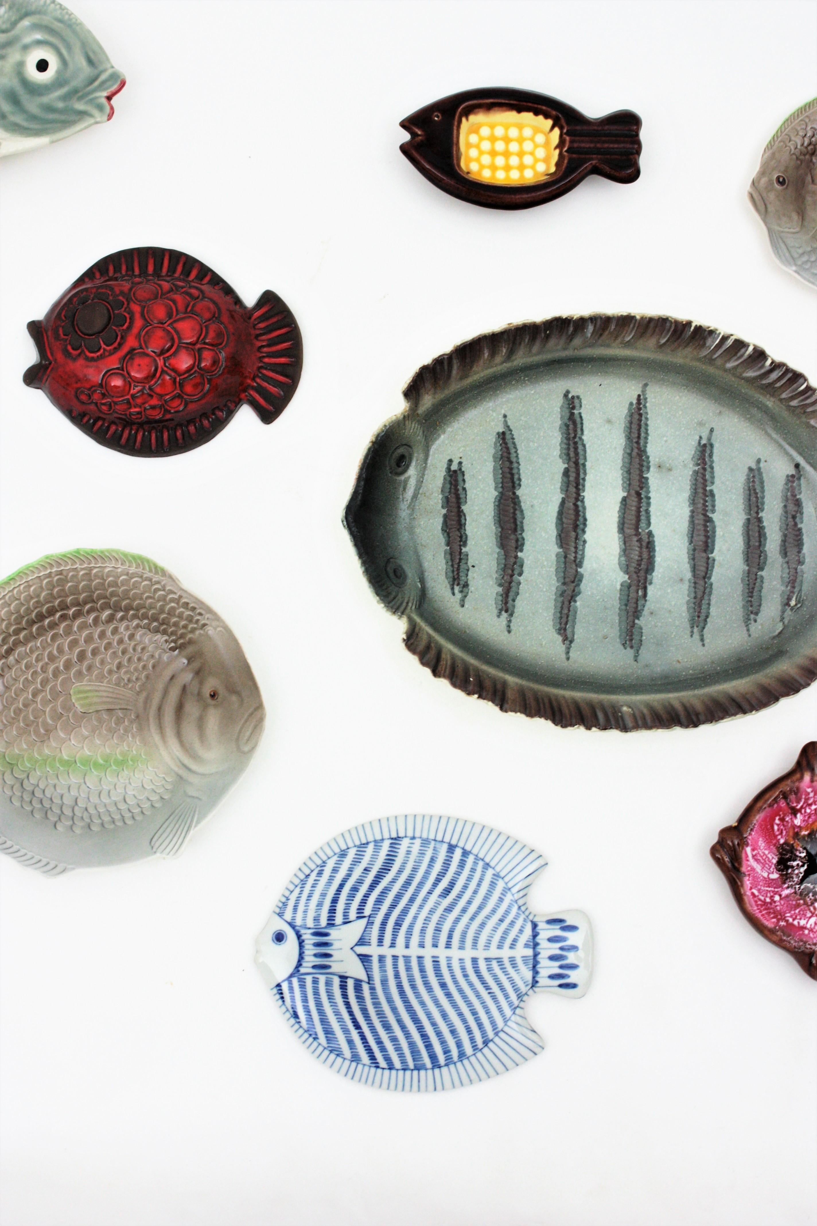 Ceramic Fish Plates Wall Composition,  Mid-Century Modern Period In Good Condition In Barcelona, ES