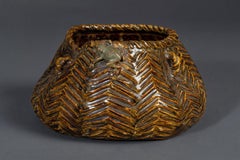 Ceramic Fishing Basket by Ito Tozan '1846-1920'