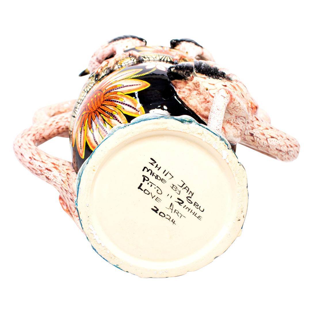 Ceramic Flamingo Urn , hand made in South Africa 1