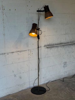 Ceramic Floor Lamp with Dual Shades Danish Mid-Century Modern 1960s