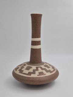 Ceramic Floor / large vase with geometric pattern by Gmundner Austria, 1970s.
