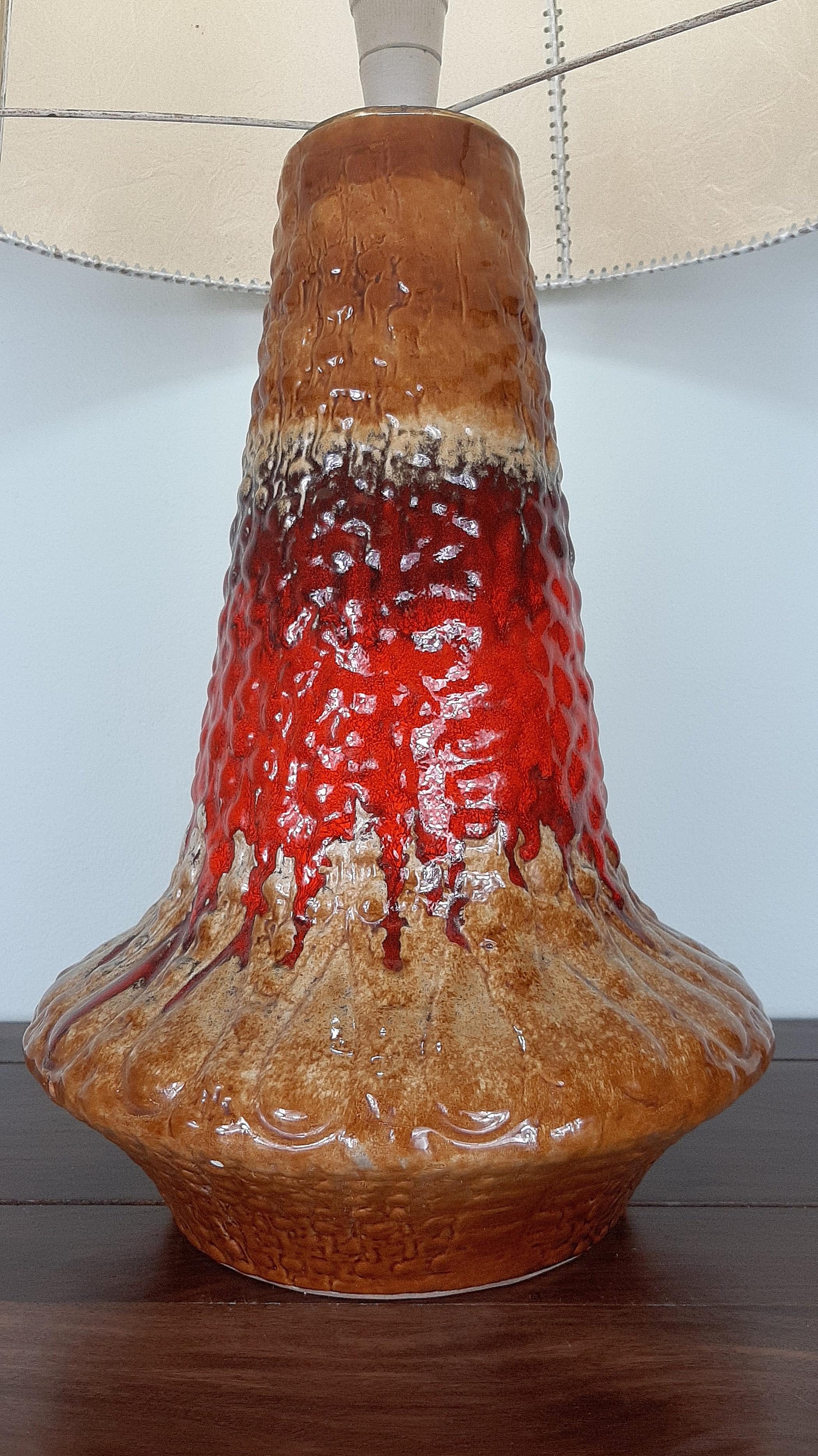 Mid-Century Modern Ceramic floor or table lamp LAVA by KIL Liboje 1960s