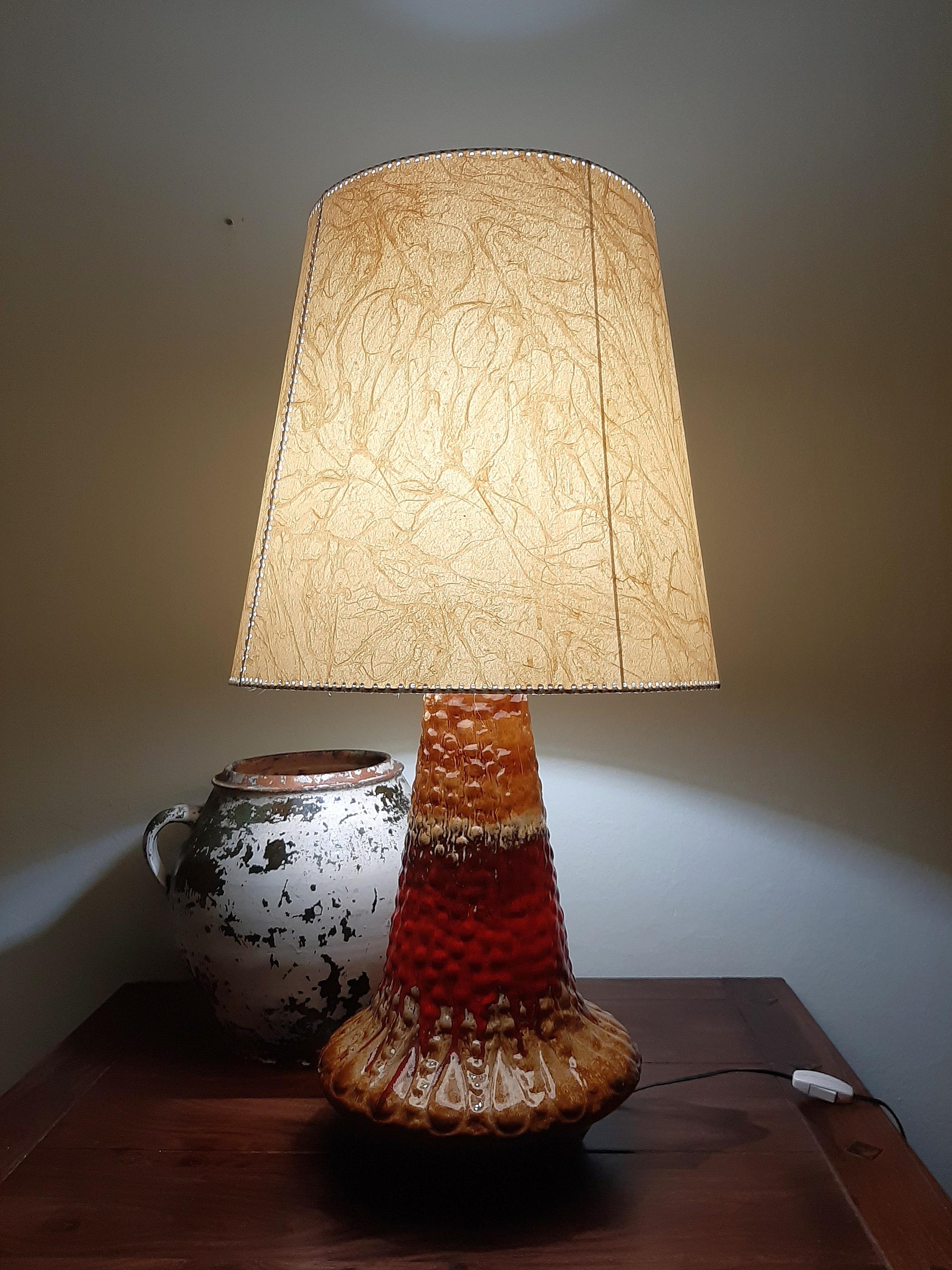 Ceramic floor or table lamp LAVA by KIL Liboje 1960s 1