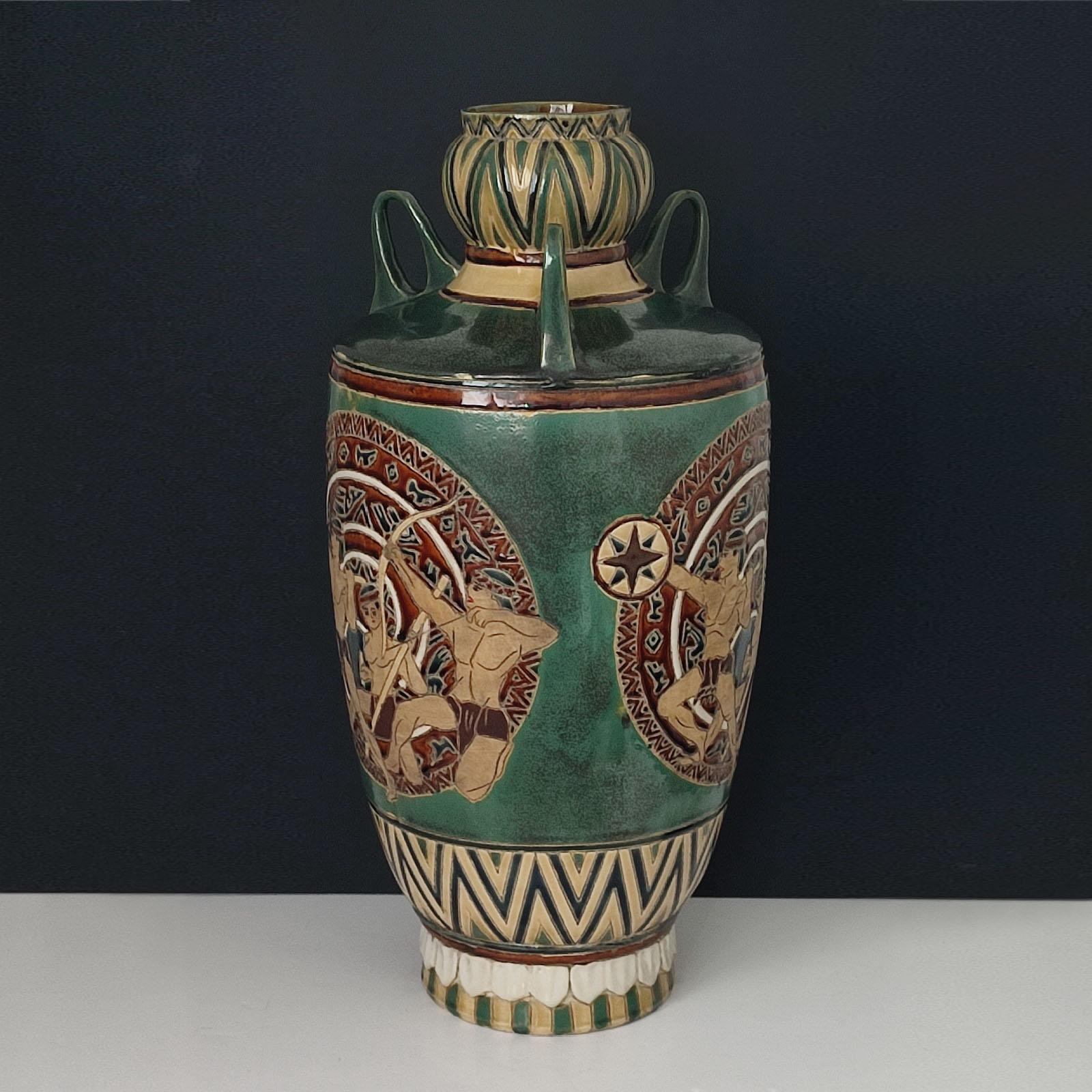 Glazed Ceramic Floor Vase For Sale
