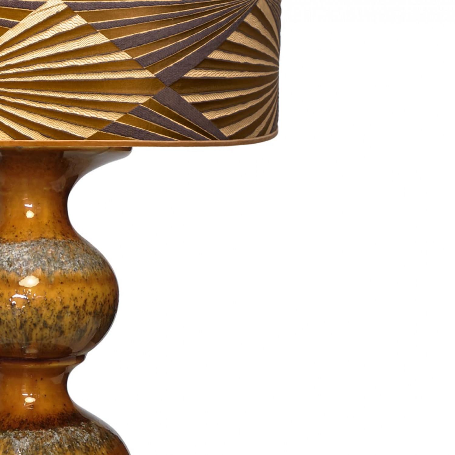 Hand-Crafted Ceramic Floorlamp with New Silk Lampshade Dedar, Kaiser For Sale
