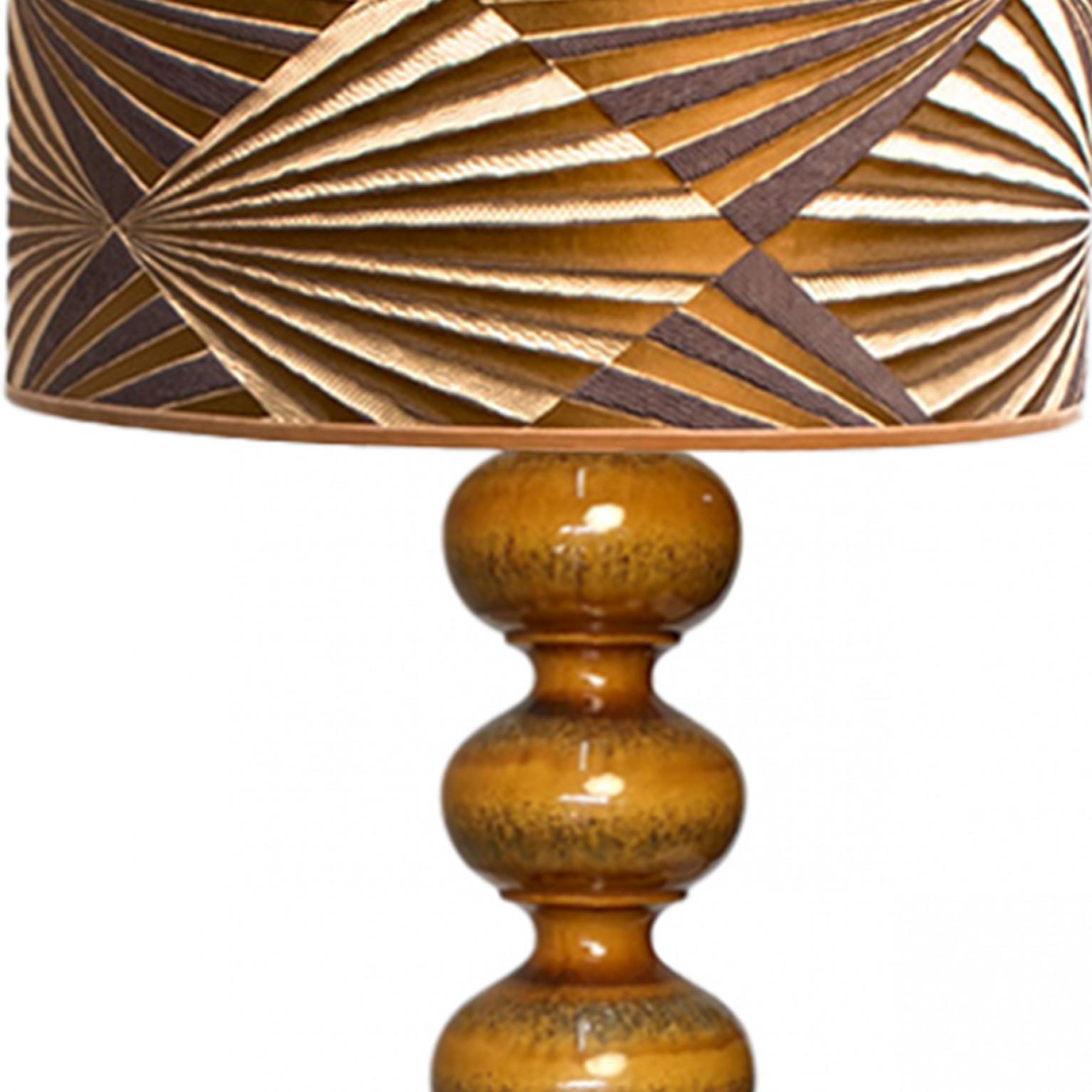 Mid-20th Century Ceramic Floorlamp with New Silk Lampshade Dedar, Kaiser For Sale