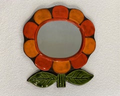 Ceramic "Flower" Mirror by Mithé Espelt