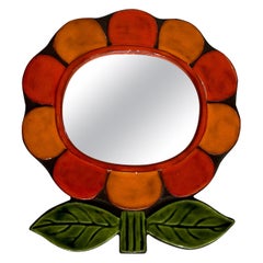 Ceramic "Flower" Mirror by Mithé Espelt