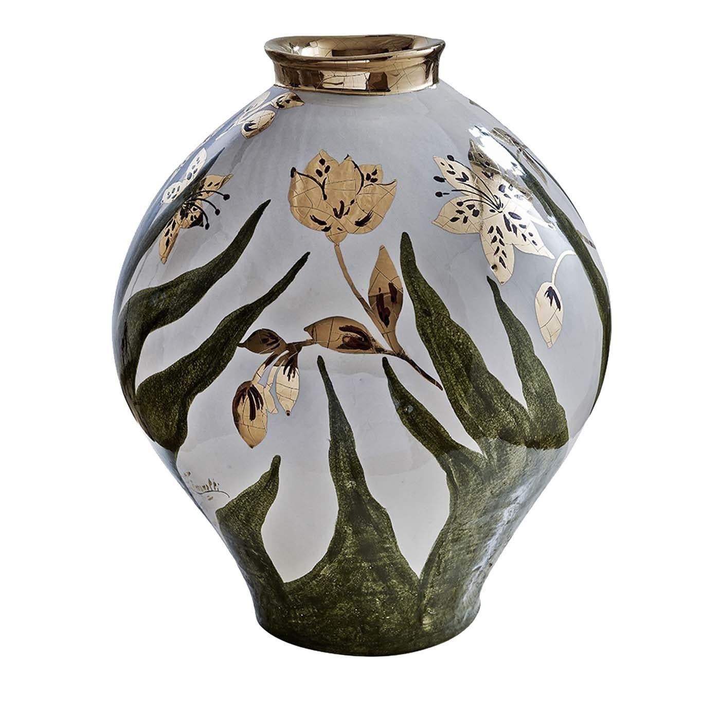 Ceramic Flower Vase by Ceccarelli In New Condition In Milan, IT