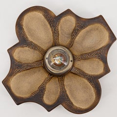 Wandleuchte mit Blumen aus Keramik, Deutschland, 1960