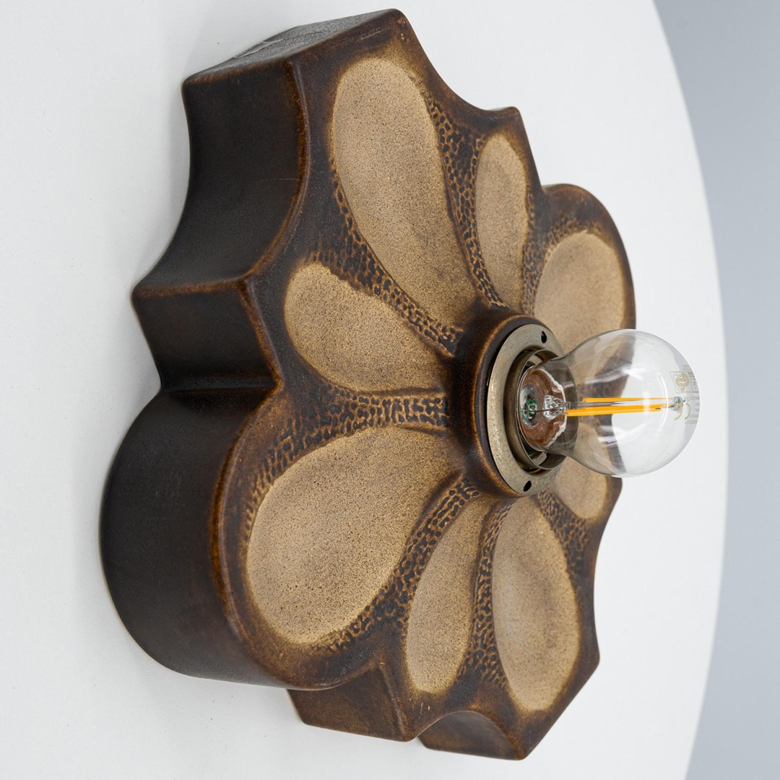 Mid-20th Century Ceramic Flower Wall Light, Germany, 1960 For Sale
