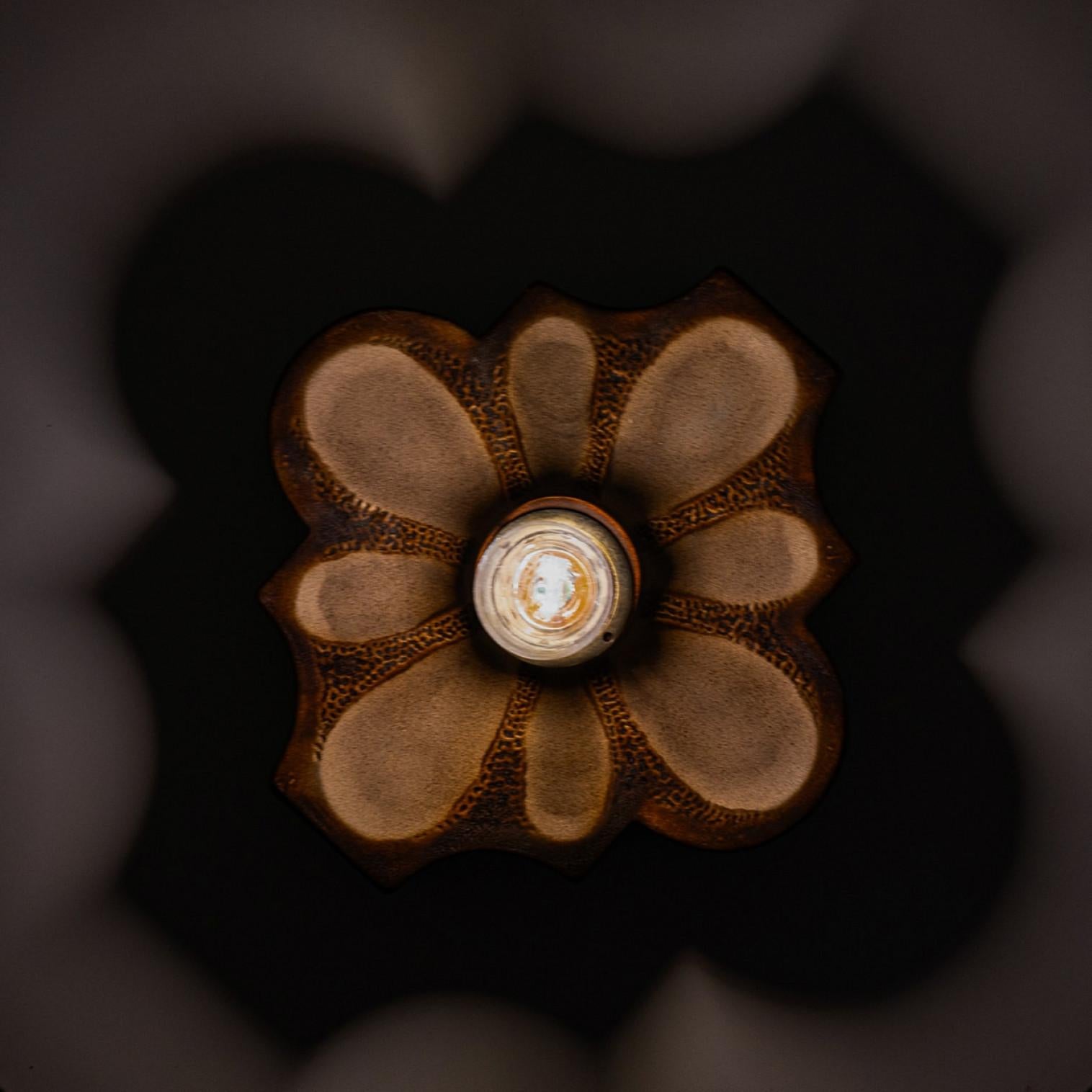 Ceramic Flower Wall Light, Germany, 1960 For Sale 2