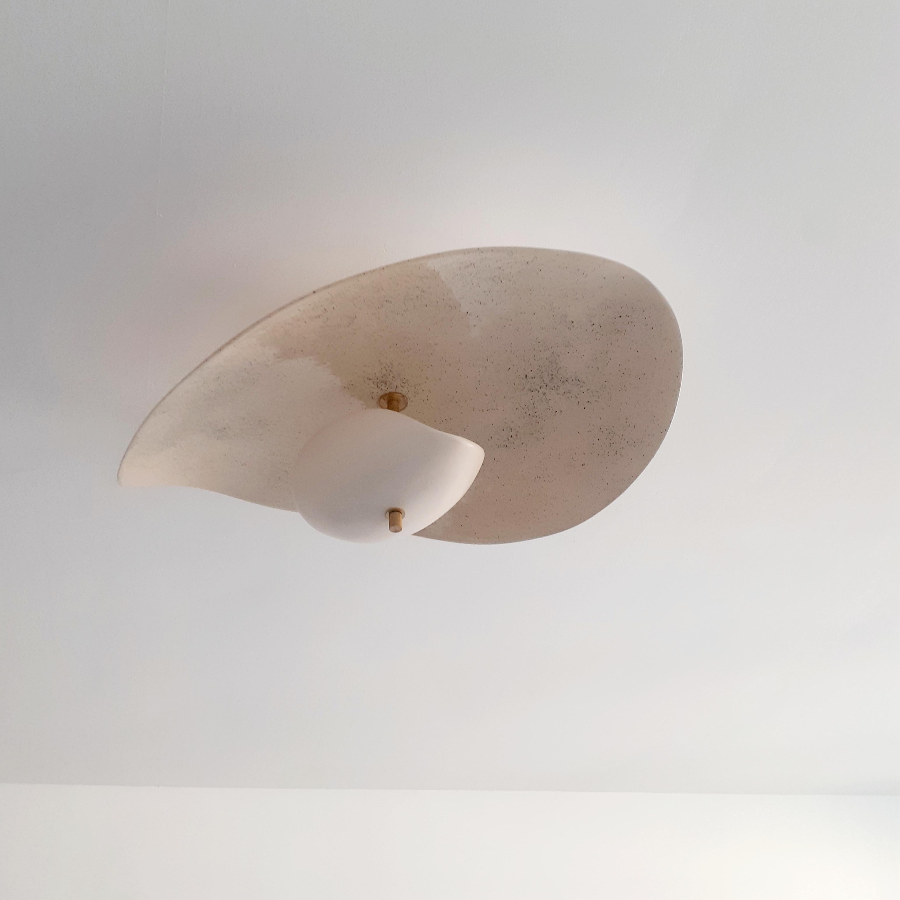 Brass Ceramic Flush Mount by Elsa Foulon