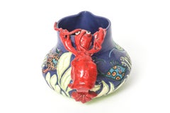 Ceramic Folk Art Pottery Lobster Fish Sealife Under the Sea Pitcher