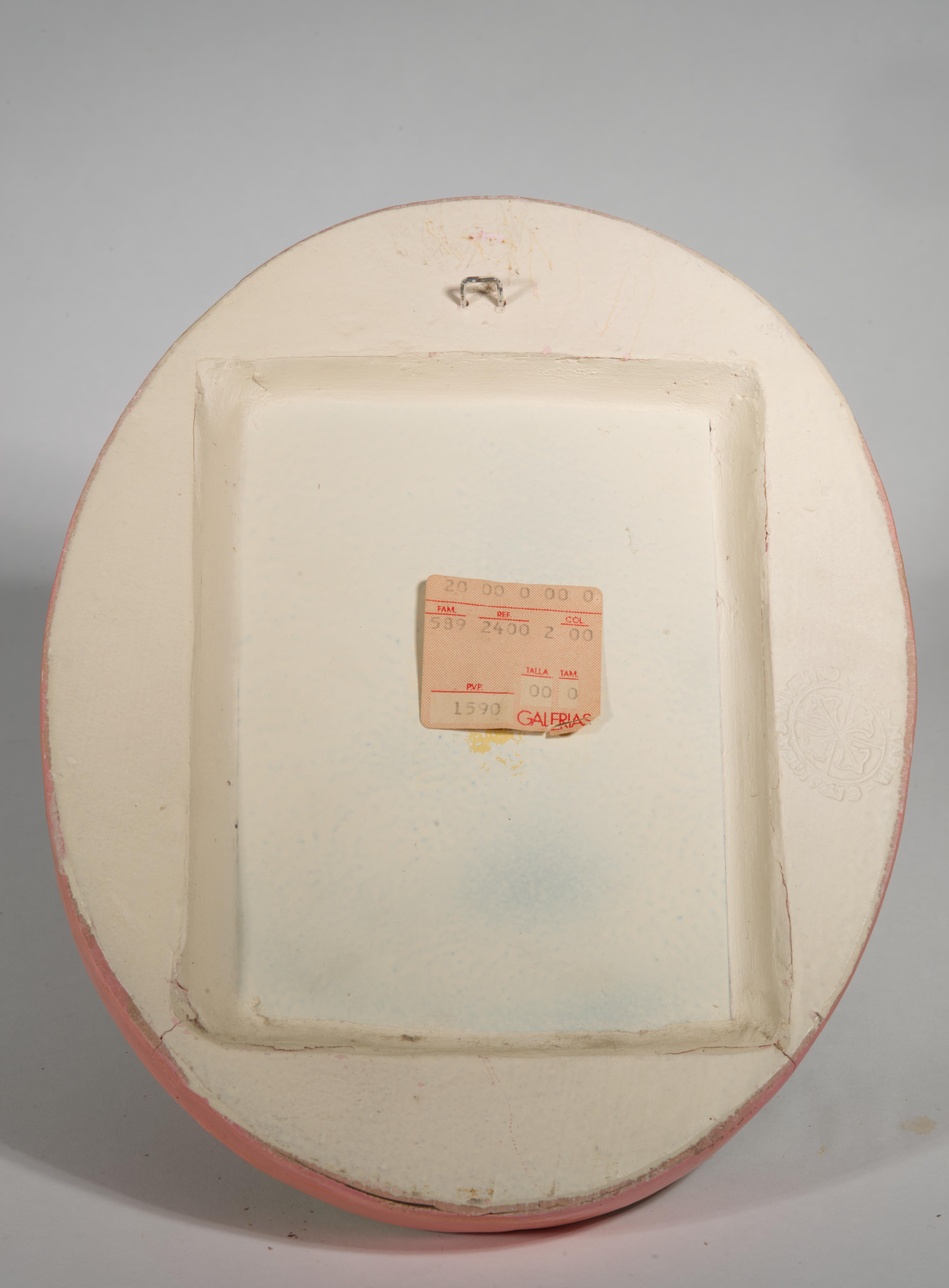 Specchio da parete in ceramica Folk Art Decor, Spagna, anni '60-'70 In condizioni buone in vendita a Clifton Springs, NY