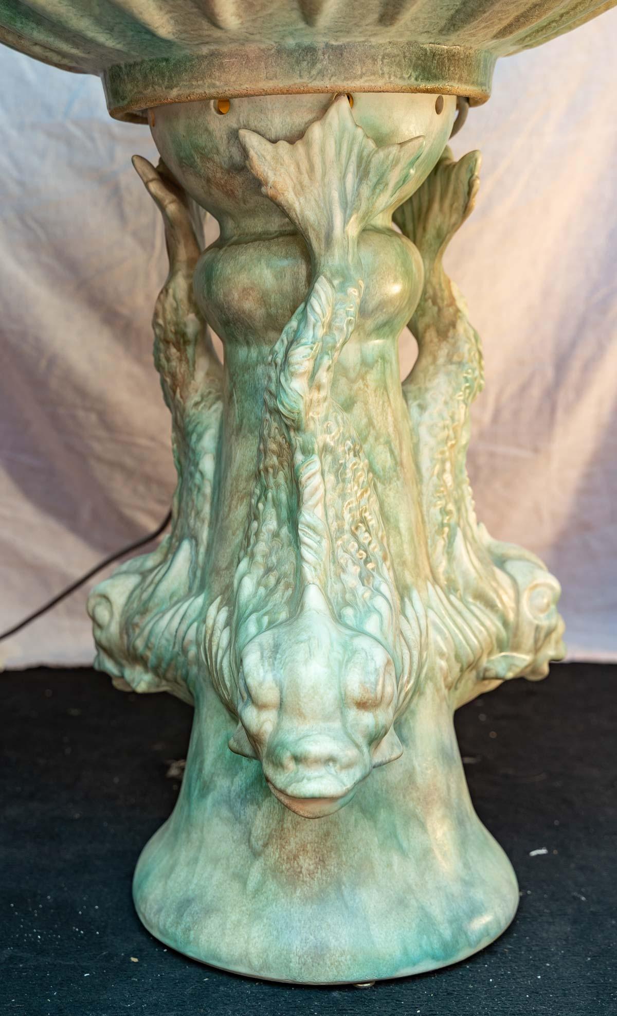Mid-20th Century Ceramic Fountain, Ceramist Vallauris Lucchesi, 1950