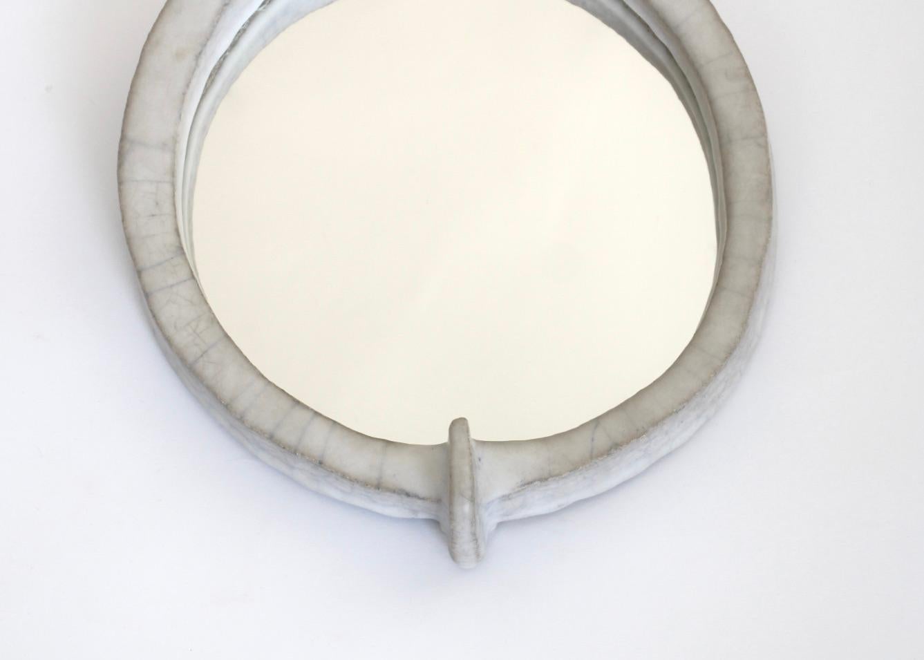Mid-20th Century Ceramic Framed Wall Mirror in the Sculptural Form Of A Cat c1960 For Sale