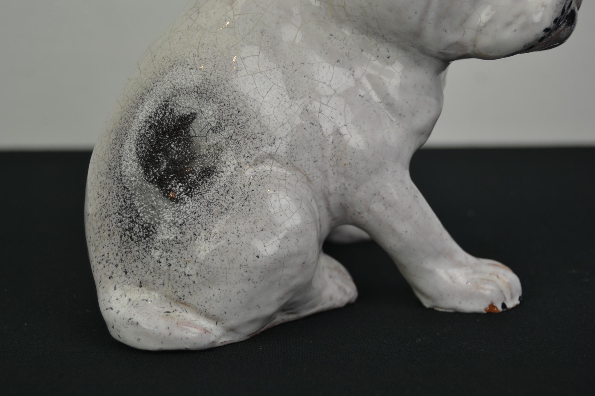 Keramik-Skulptur einer französischen Bulldogge im Angebot 4