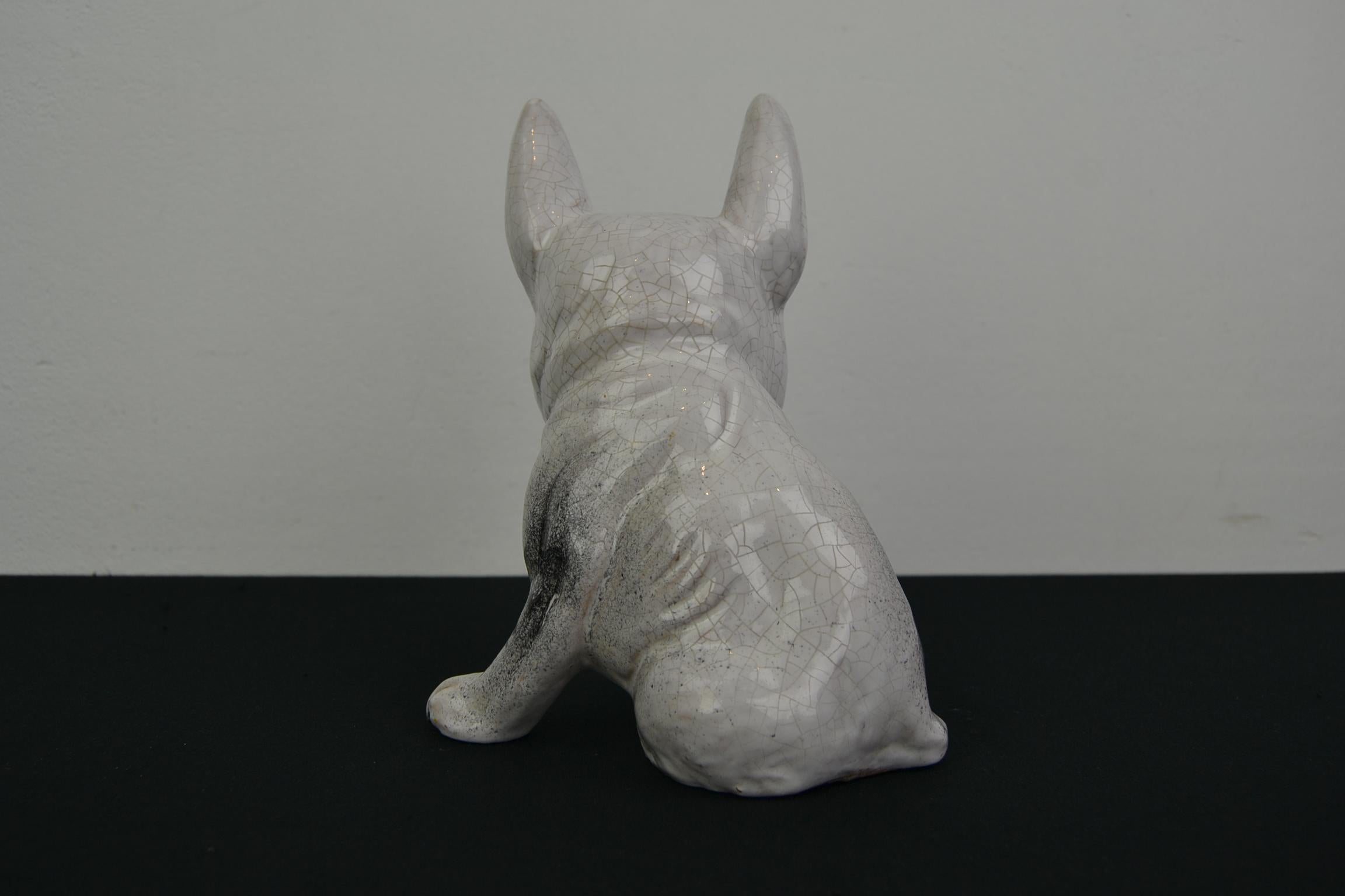 Keramik-Skulptur einer französischen Bulldogge im Angebot 6