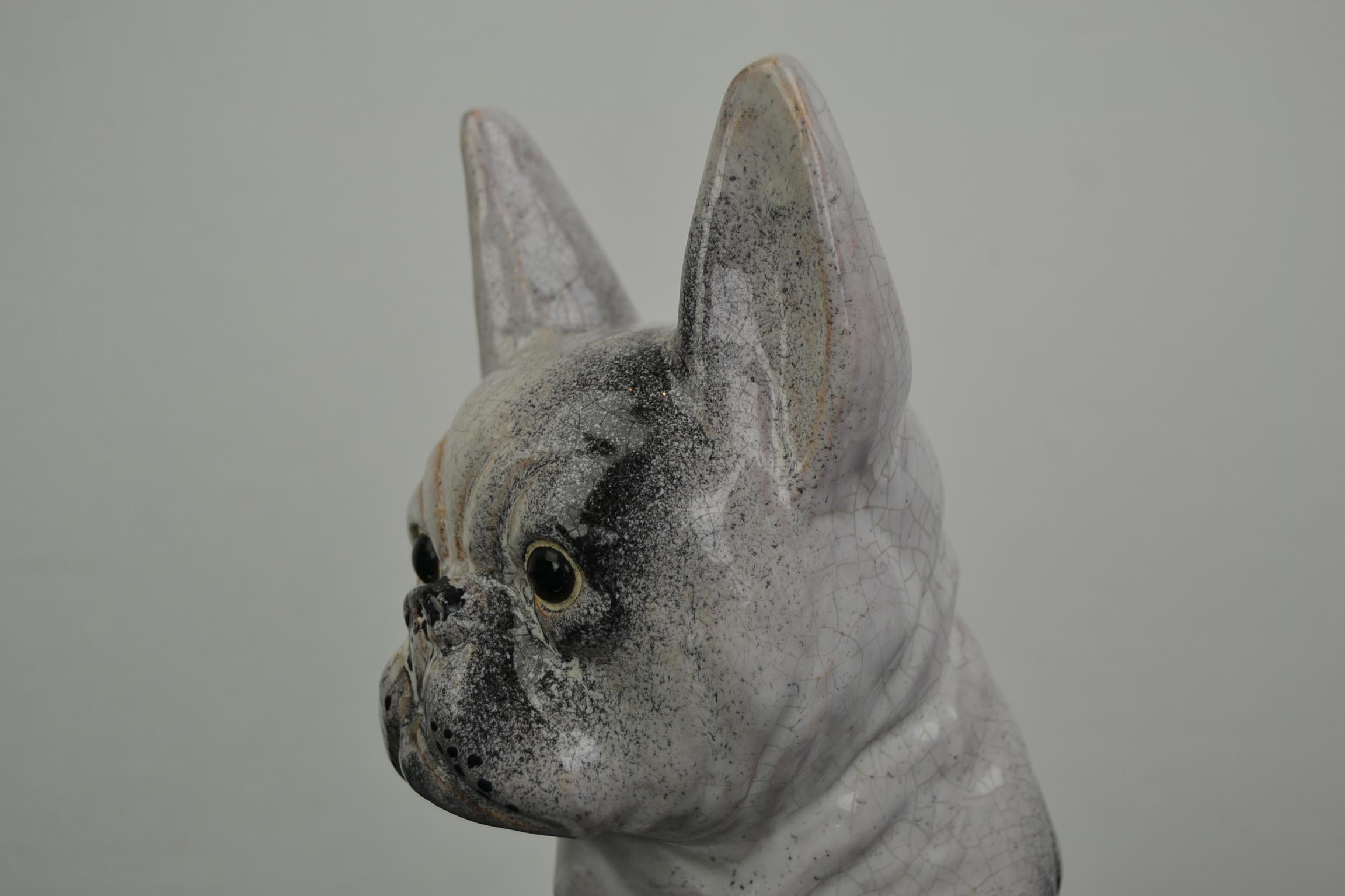 Escultura de cerámica Bulldog Francés en venta 10