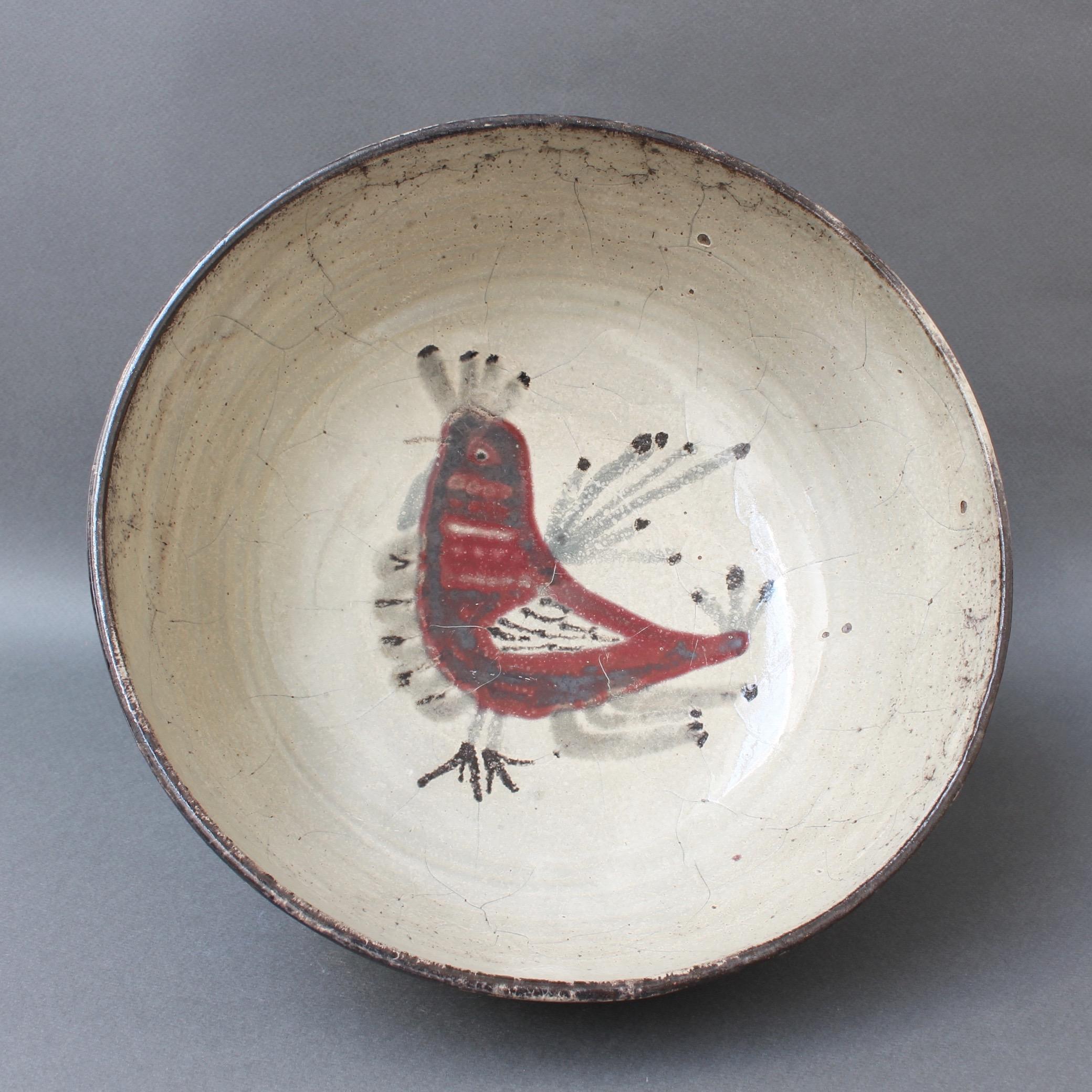 'Ceramic French Rooster Motif Bowl' by Gustave Reynaud - Le Mûrier, circa 1950s 2