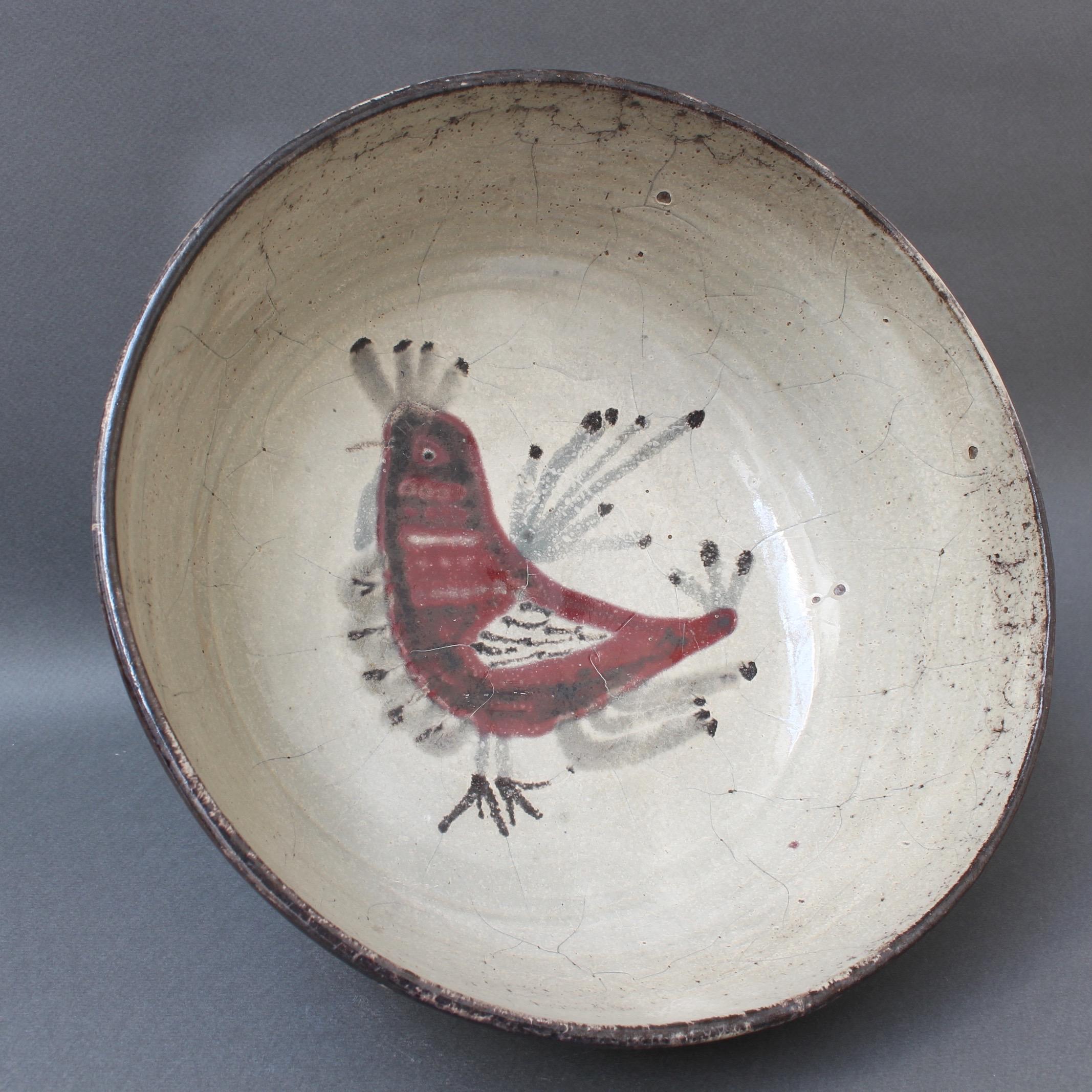 'Ceramic French Rooster Motif Bowl' by Gustave Reynaud - Le Mûrier, circa 1950s 3