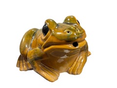 Ceramic Frog Fountainhead, Garden or Yard Figure Vintage, Italy, 1970s