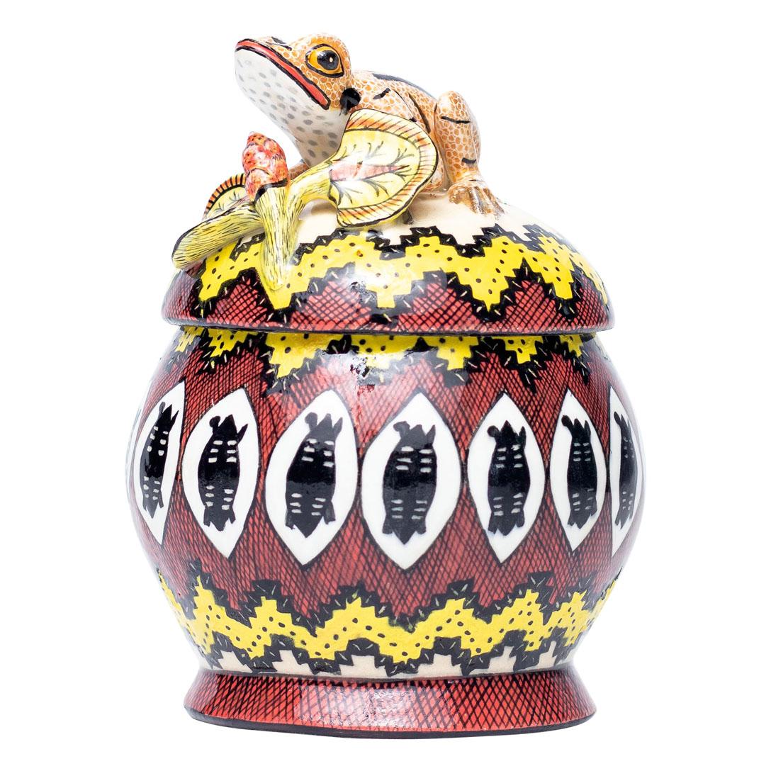 Ceramic Frog Jewelry Box  , hand made in South Africa For Sale 3