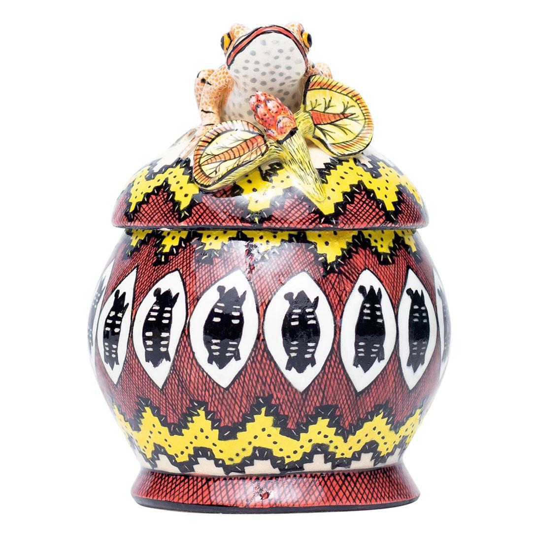 Ceramic Frog Jewelry Box  , hand made in South Africa For Sale 4