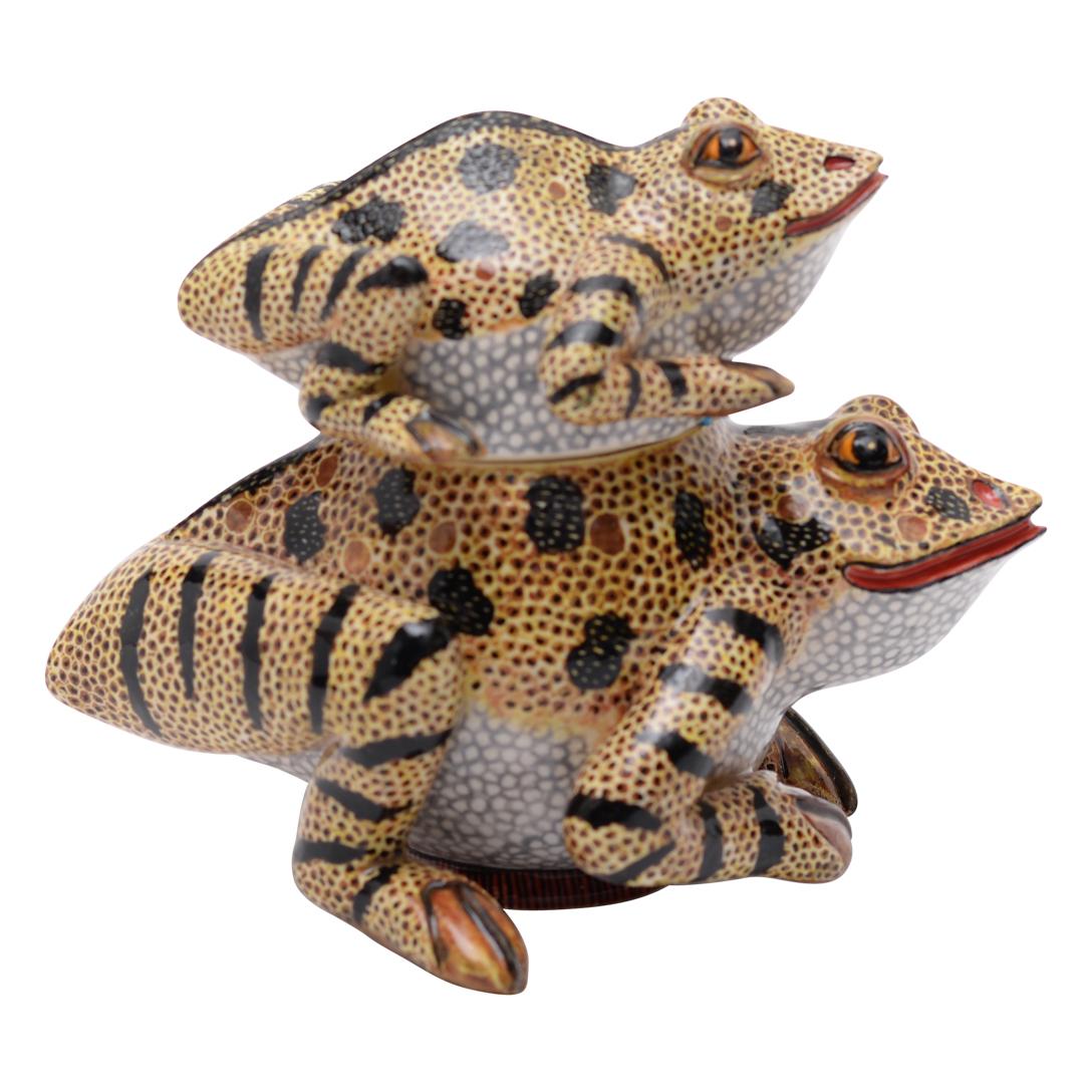 South African Ceramic  Frog Jewelry  Box  , hand made in South Africa