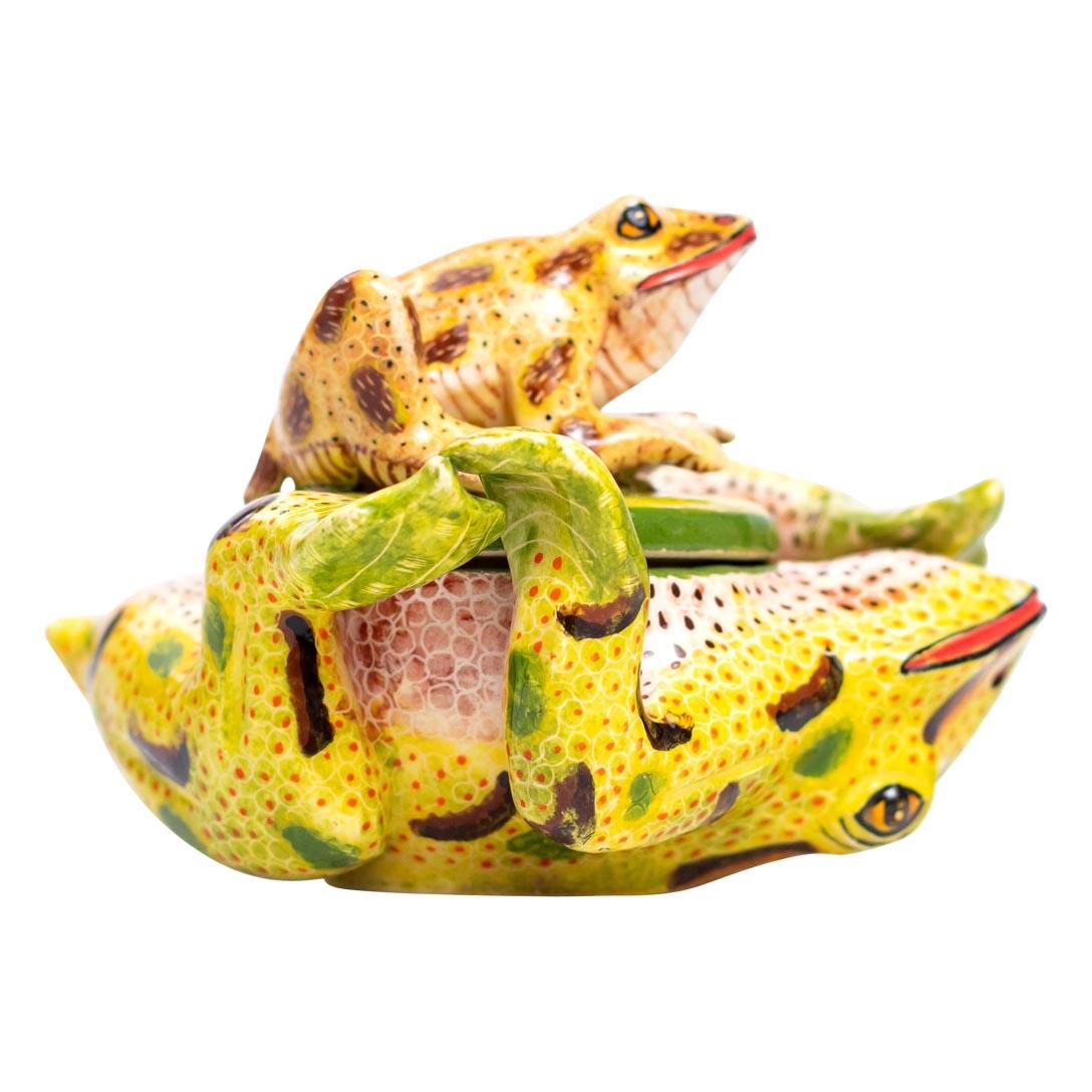 South African Ceramic Frog Jewelry Box  , hand made in South Africa
