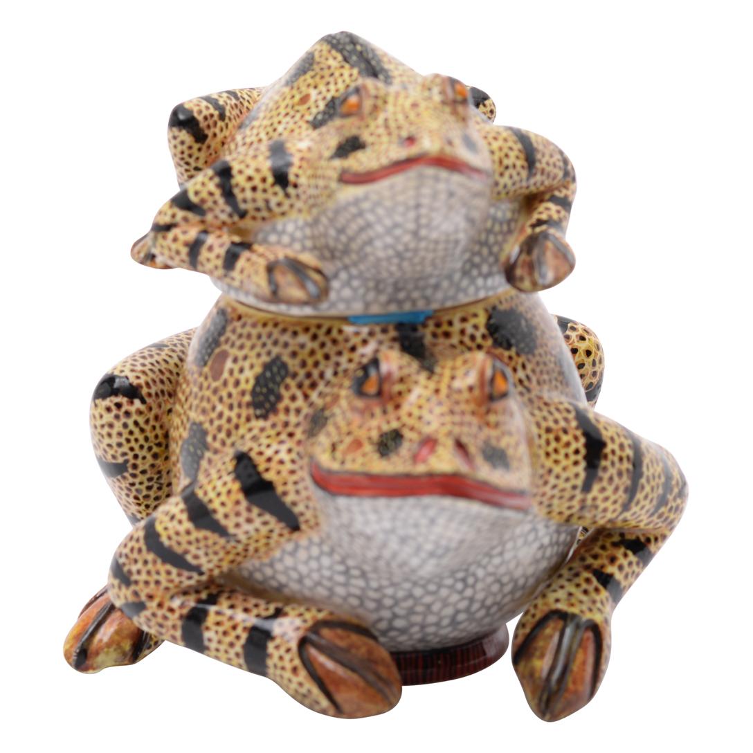 Fired Ceramic  Frog Jewelry  Box  , hand made in South Africa