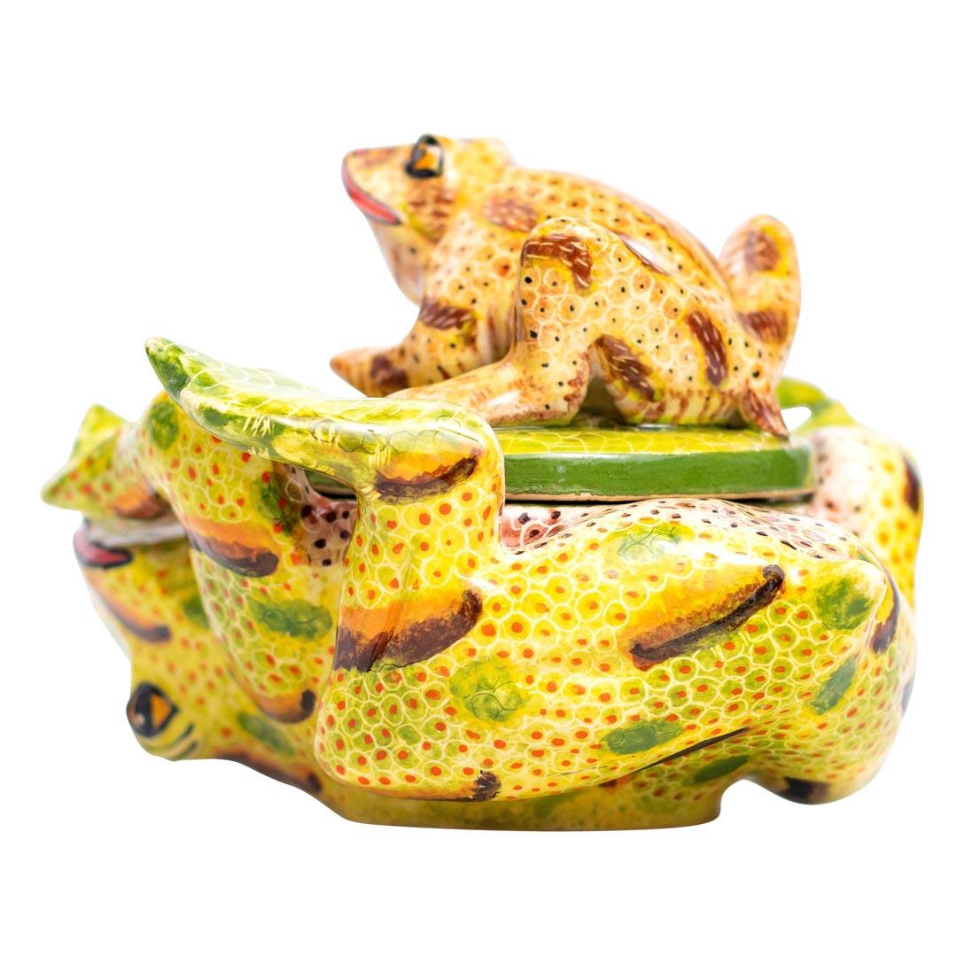 Fired Ceramic Frog Jewelry Box  , hand made in South Africa
