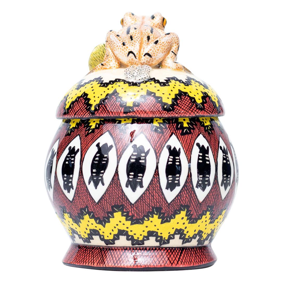 Contemporary Ceramic Frog Jewelry Box  , hand made in South Africa For Sale