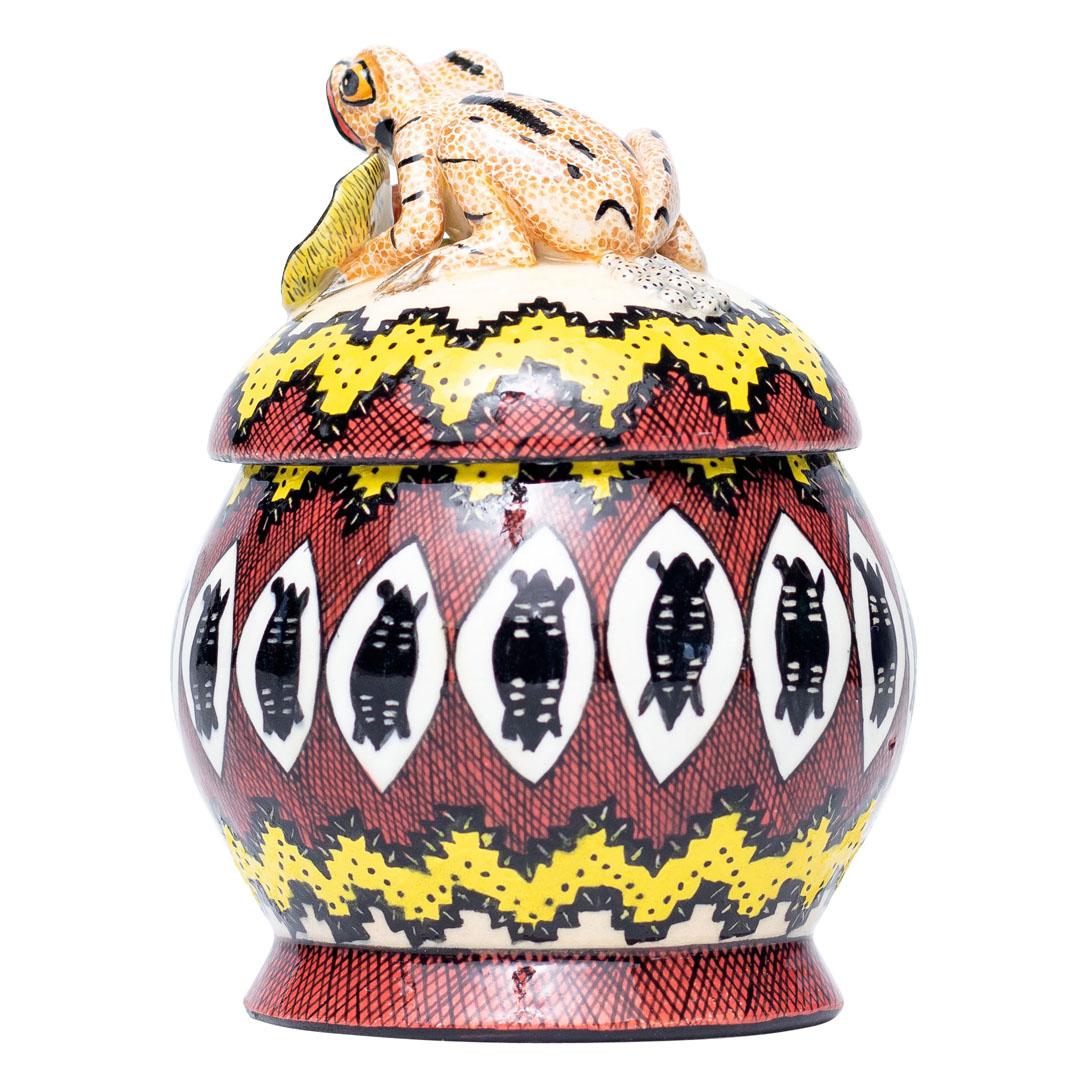 Ceramic Frog Jewelry Box  , hand made in South Africa For Sale 1