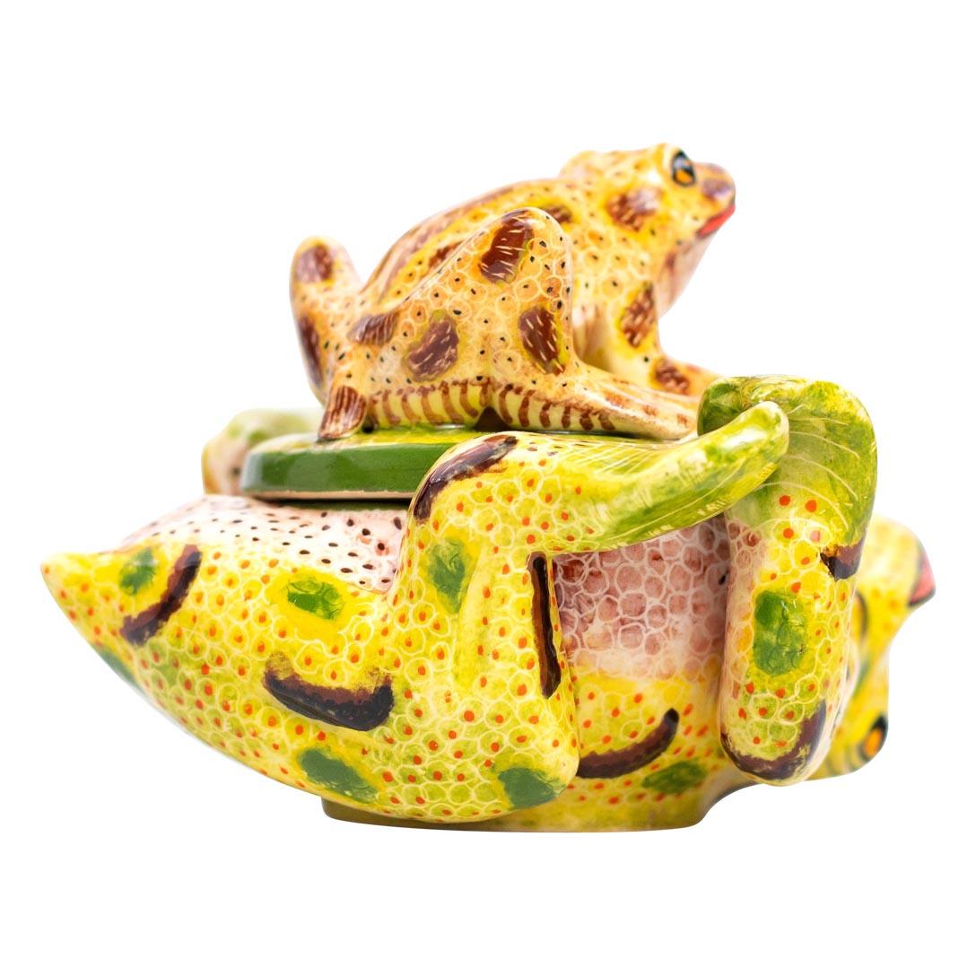 Ceramic Frog Jewelry Box  , hand made in South Africa 1