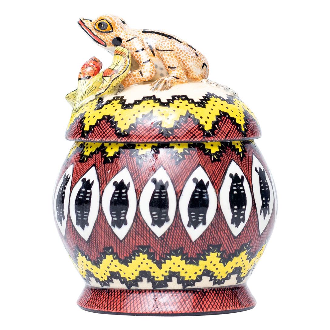Ceramic Frog Jewelry Box  , hand made in South Africa For Sale 2