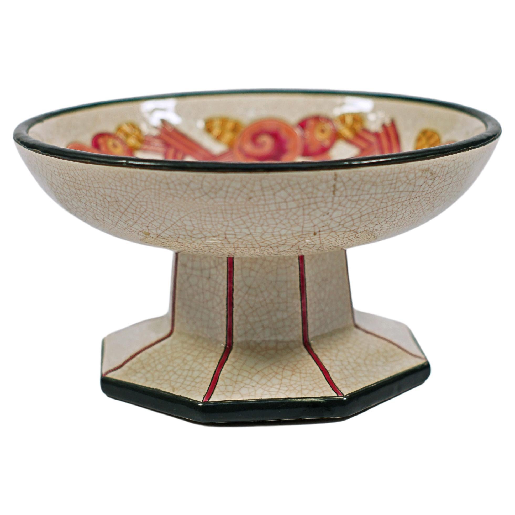 Ceramic fruit bowl by LONGWY For Sale