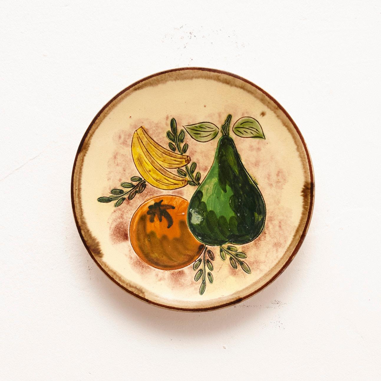 Mid-Century Modern Ceramic Fruit Plate, circa 1950