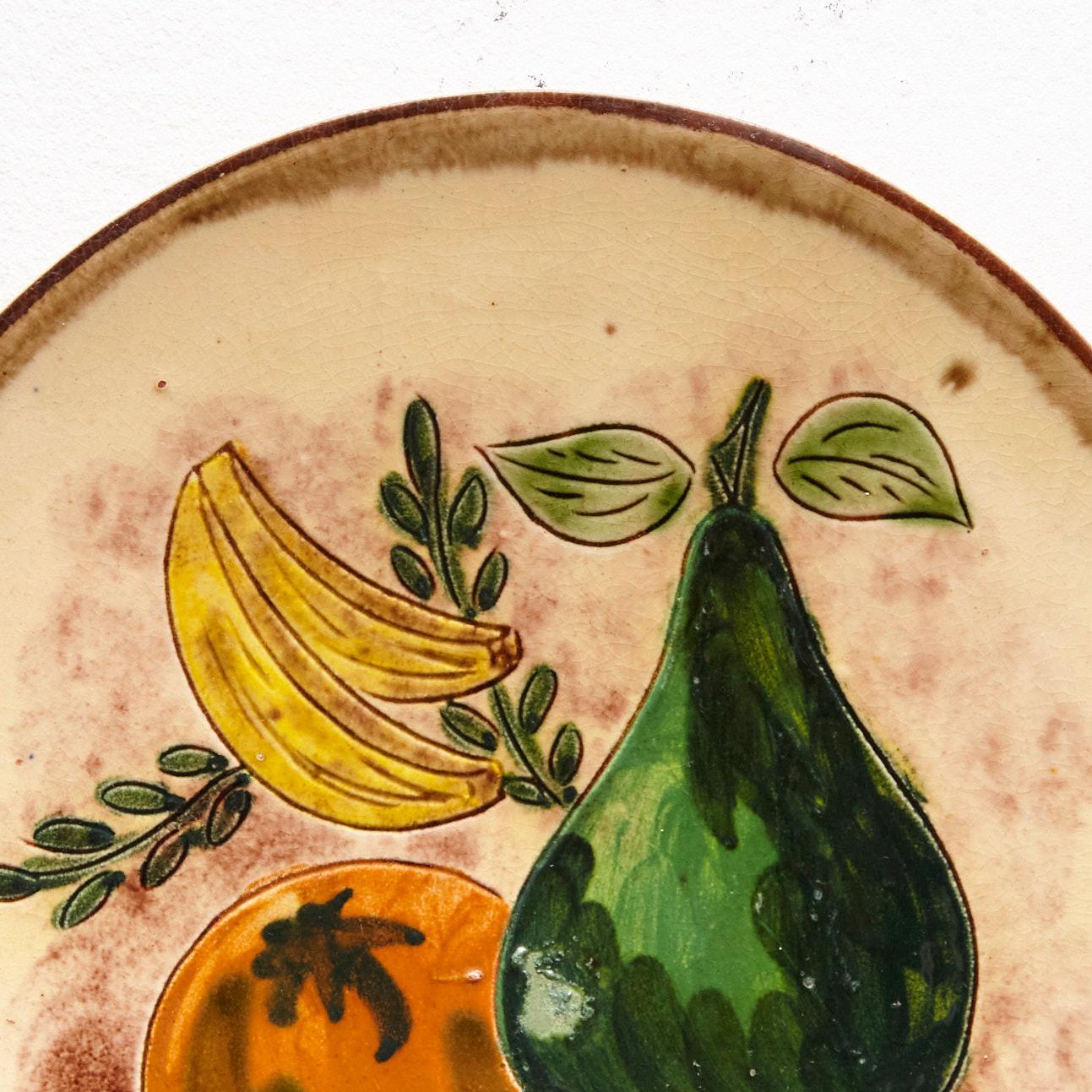 Ceramic Fruit Plate, circa 1950 For Sale 1