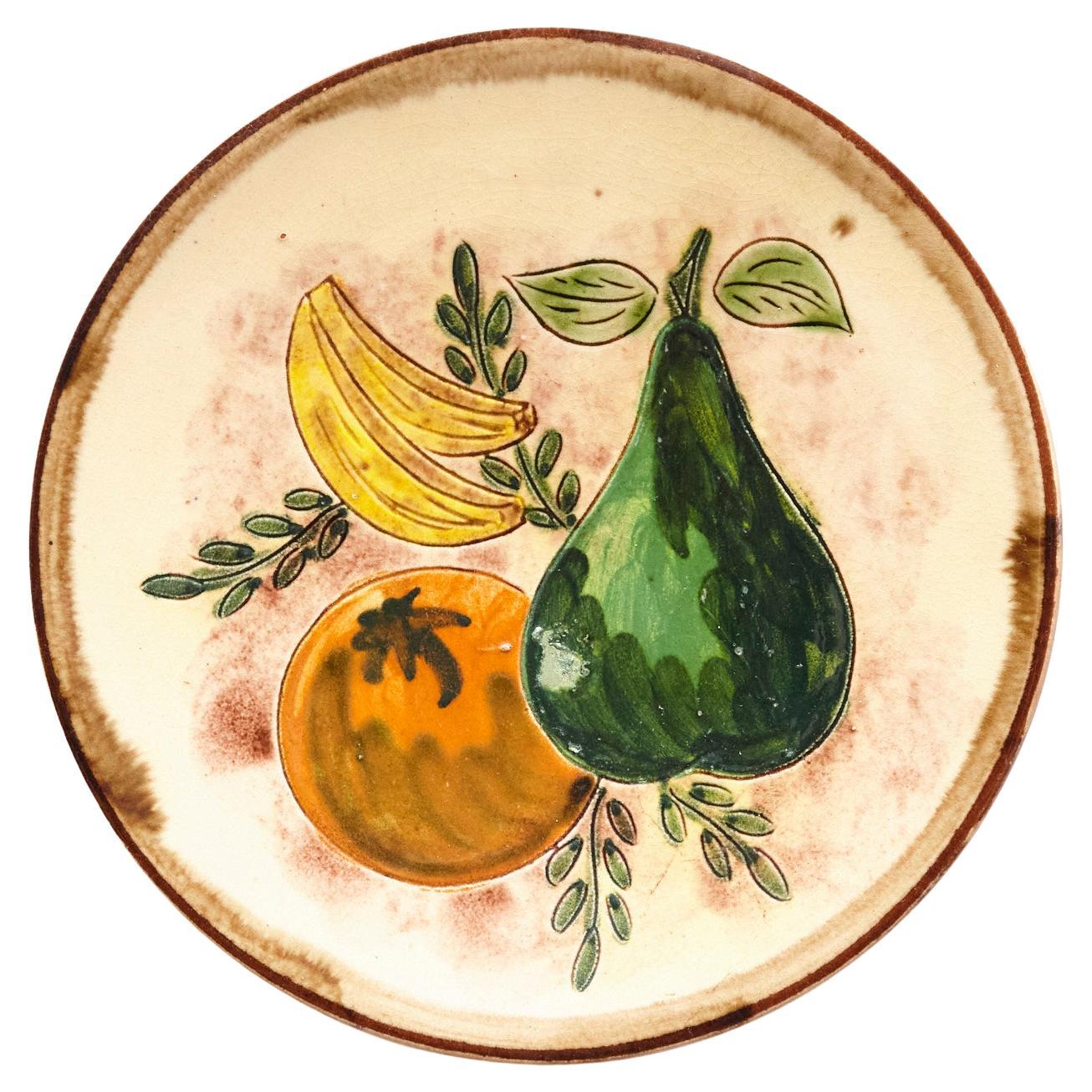 Ceramic Fruit Plate, circa 1950