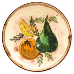 Vintage Ceramic Fruit Plate, circa 1950