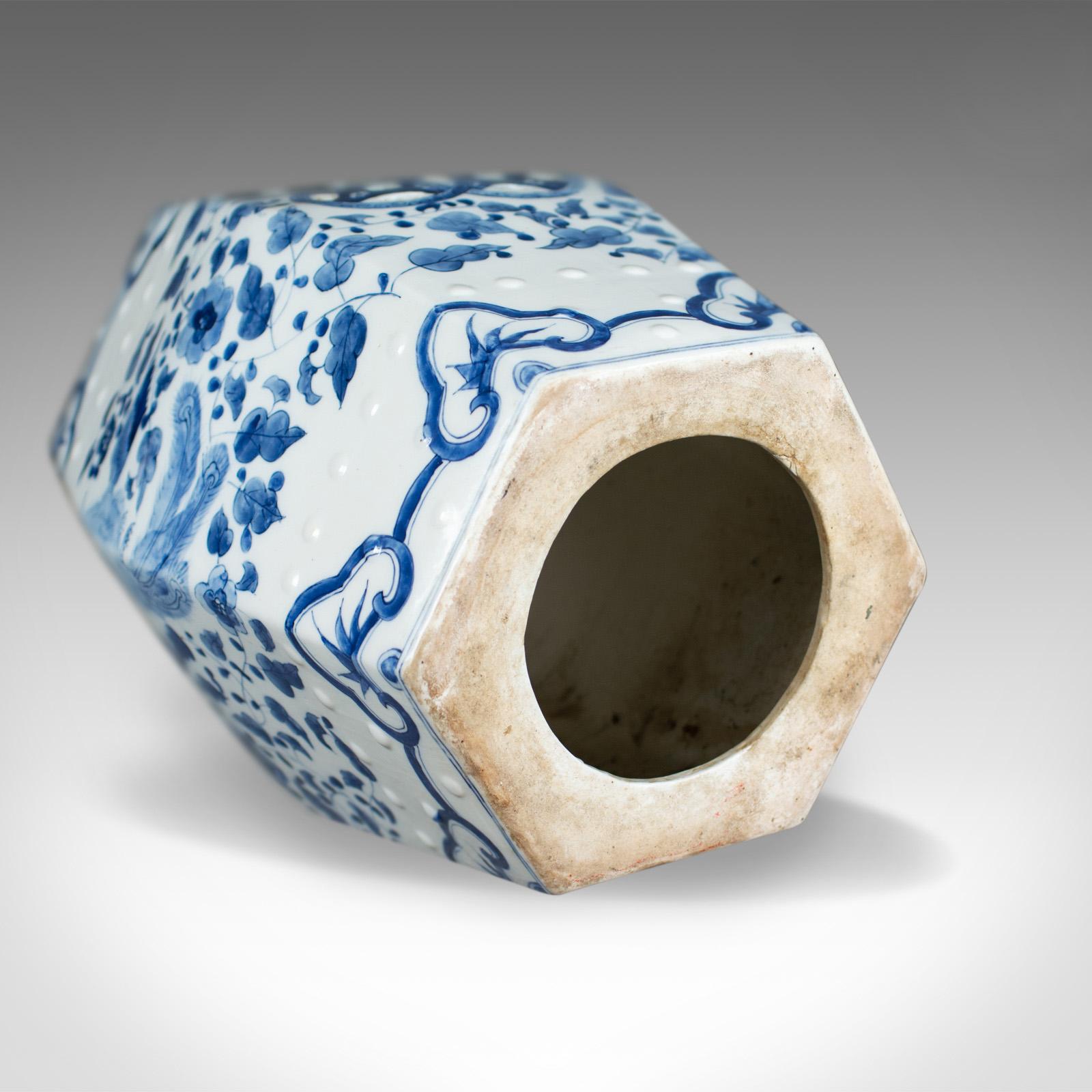 Ceramic Garden Stool, Chinese, Blue & White, Seat, Plant Stand, 20th Century 1