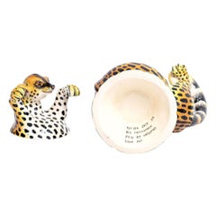 Ceramic  Genet Cat Jewelry  Box  , hand made in South Africa